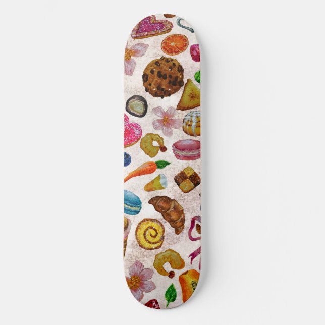 Skateboard Cute Pastry Confections Sweets (Anverso)