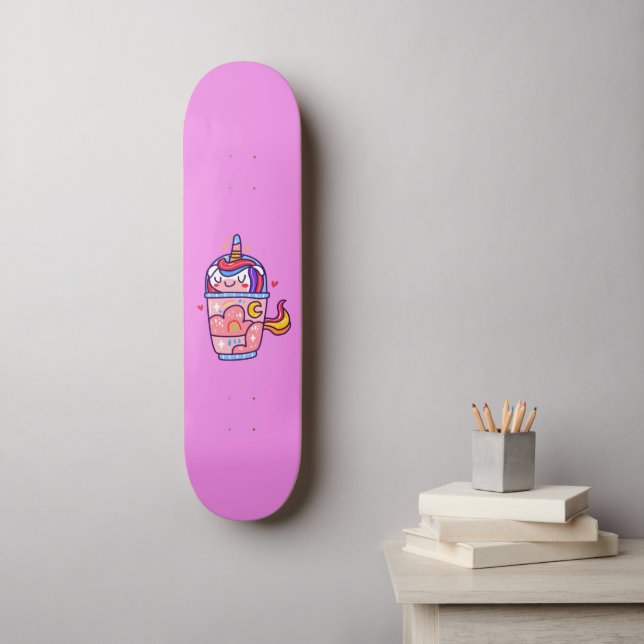 Skateboard Cute unicorn (Arte de la pared)