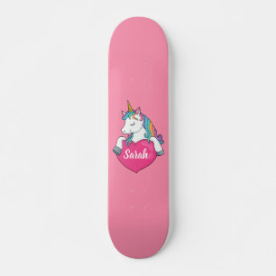 Skateboard Cute Unicorn Nombre Personalizado