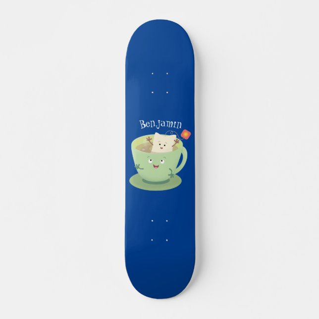 Skateboard Cuto teabag taza personalizado personaje de humor (Anverso )
