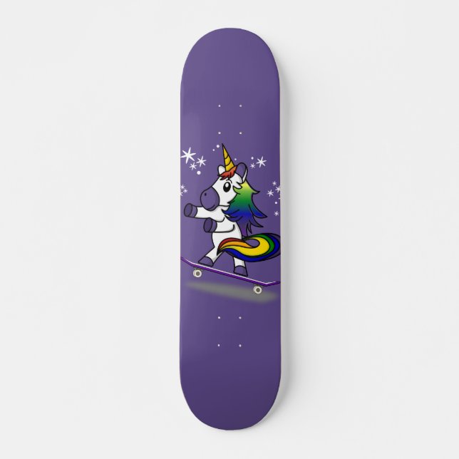 Skateboard Cuto unicornio Skateboarding Personalizado Arcoiri (Anverso )