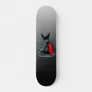 Skateboard Cyberpunk Ninja, un gato siamés