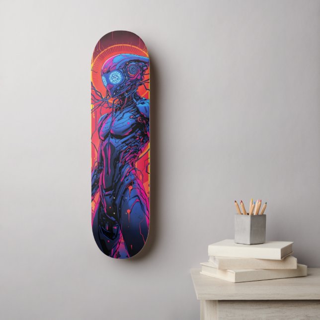 Skateboard Cyborg Warrior (Arte de la pared)