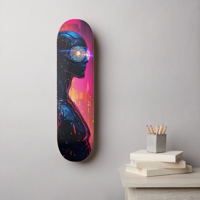 Skateboard Cyborg Warrior (Arte de la pared)
