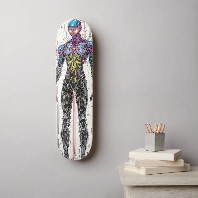 Skateboard Cyborg Warrior (Arte de la pared)