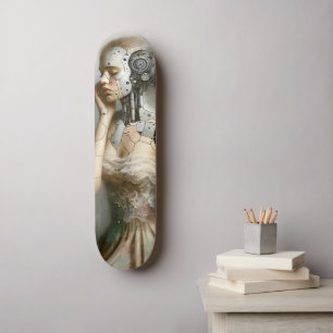 Skateboard Cyborg Woman Ai Art