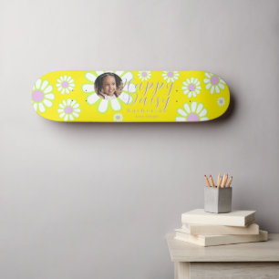 Skateboard Daisy Simple Photo Yellow
