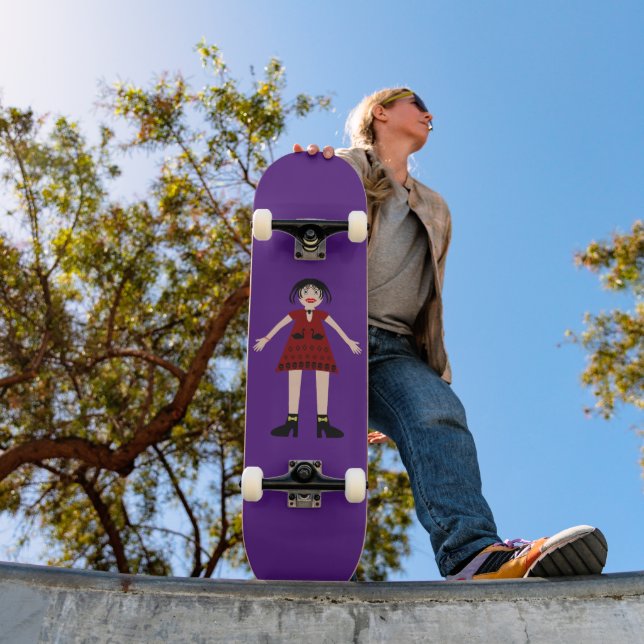 Skateboard Dama de vampiros gótica de Halloween (Exterior 1)