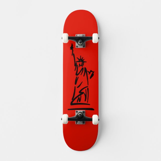 Skateboard Dama Libertad de NY Rojo (Anverso)