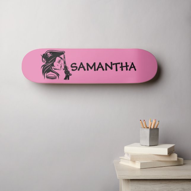 Skateboard Dama pirata personalizada (Arte de pared (horz))