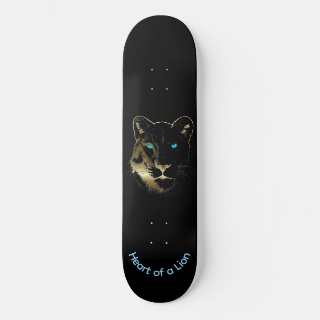 Skateboard Damas monopatín, corazón de un león (Anverso)