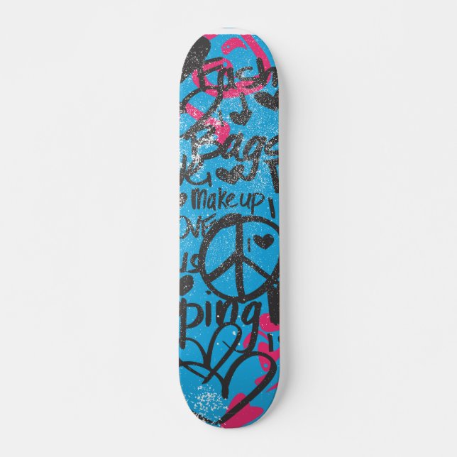 Skateboard Damasco Aguamarina-Magenta, pintada (Anverso )
