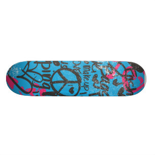 Skateboard Damasco Aguamarina-Magenta, pintada