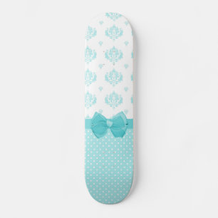 Skateboard Damasco Azul Aqua Con Cinta Turquesa
