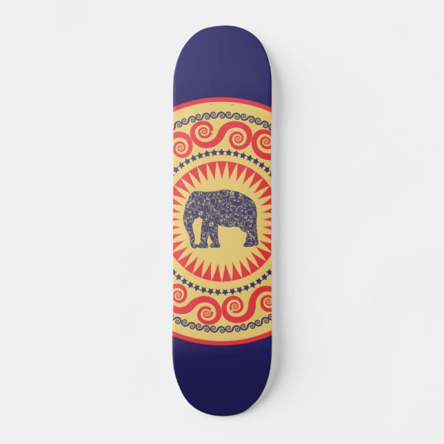Skateboard Damasco de cosecha de elefante StellaRoot (Anverso)