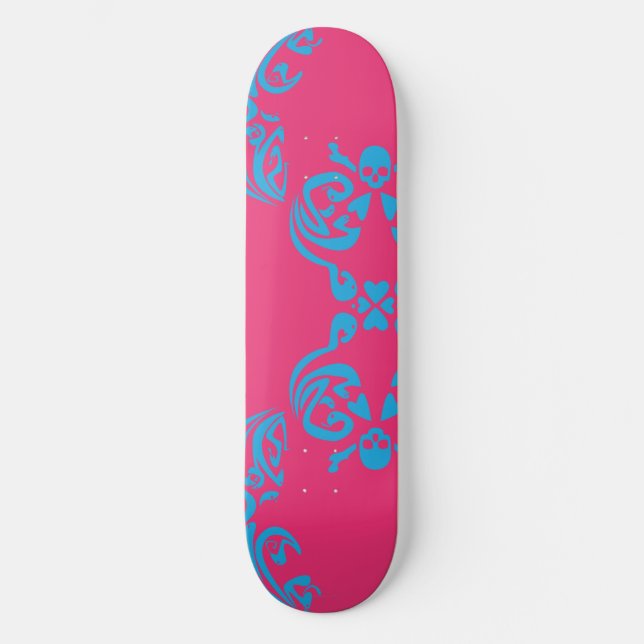 Skateboard Damask Magenta-Aqua (Anverso)