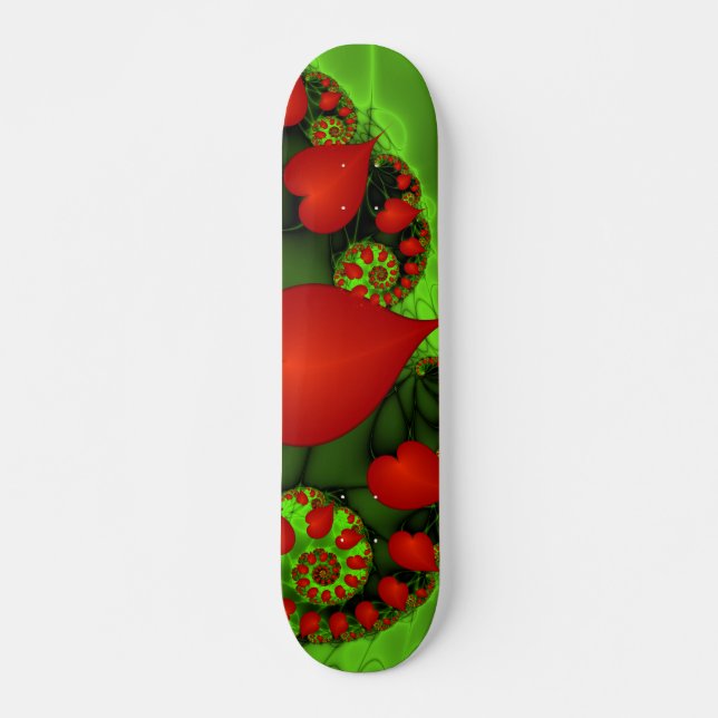 Skateboard Dancing Red Hearts Modern Abstract Fractal Art (Anverso )