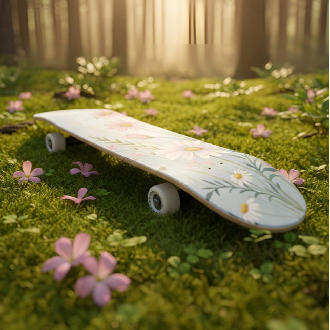 Skateboard de acuarela floral | Diseño botánico (Subido por el creador)