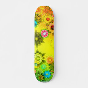 Skateboard de arte Flower Power para chicas