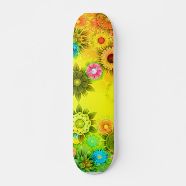 Skateboard de arte Flower Power para chicas (Anverso )