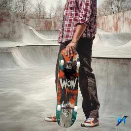 Skateboard de arte pop de explosión cómica - audaz