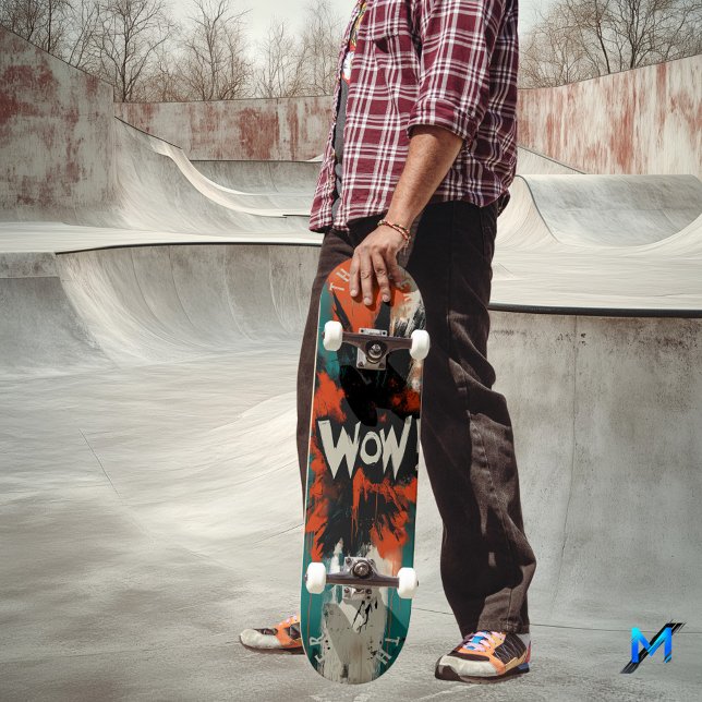 Skateboard de arte pop de explosión cómica - audaz (Subido por el creador)