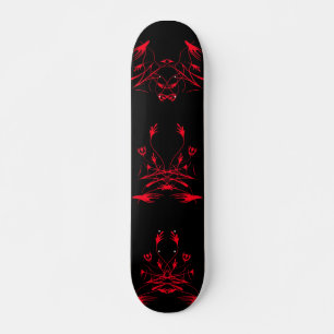 Skateboard de arte tribal - Negro y rojo