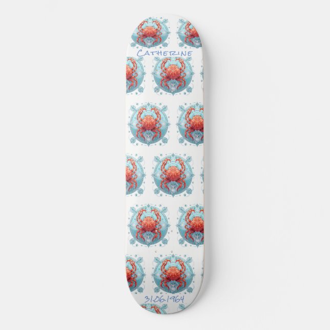 Skateboard de Astrología del Cáncer Personalizado (Anverso)