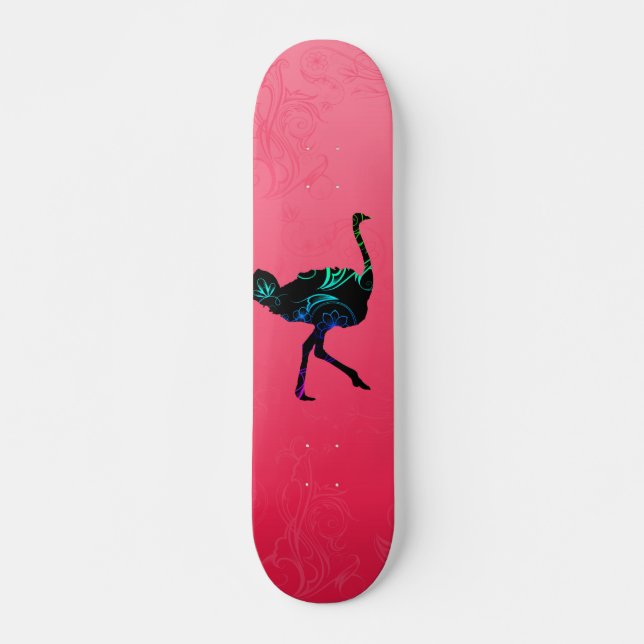 Skateboard de avestruz abstracto (Anverso )