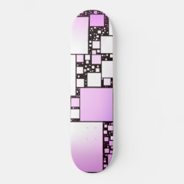 Skateboard de baile rosa y cuadrado blanco