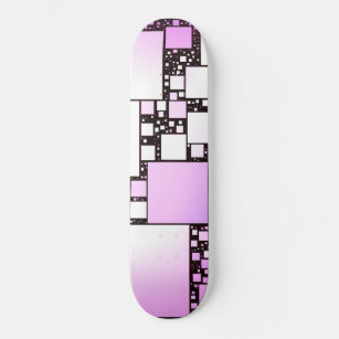 Skateboard de baile rosa y cuadrado blanco