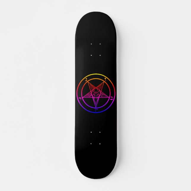Skateboard de Baphomet multicolor (Anverso )
