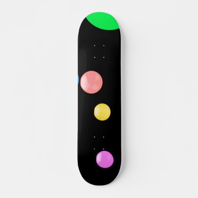 Skateboard de bolas coloridas (Anverso )