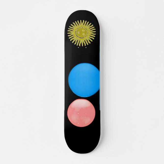 Skateboard de bolas coloridas (Anverso )