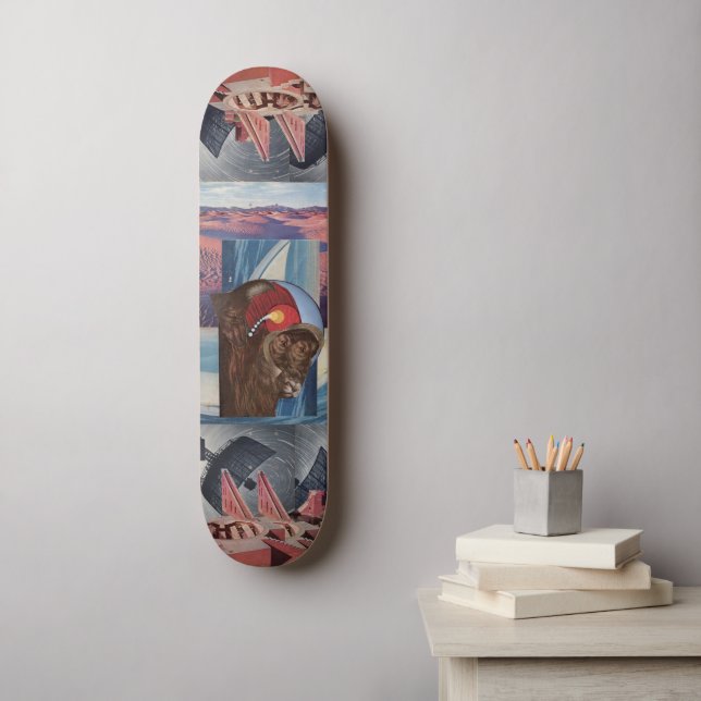 Skateboard de búfalo (Arte de la pared)