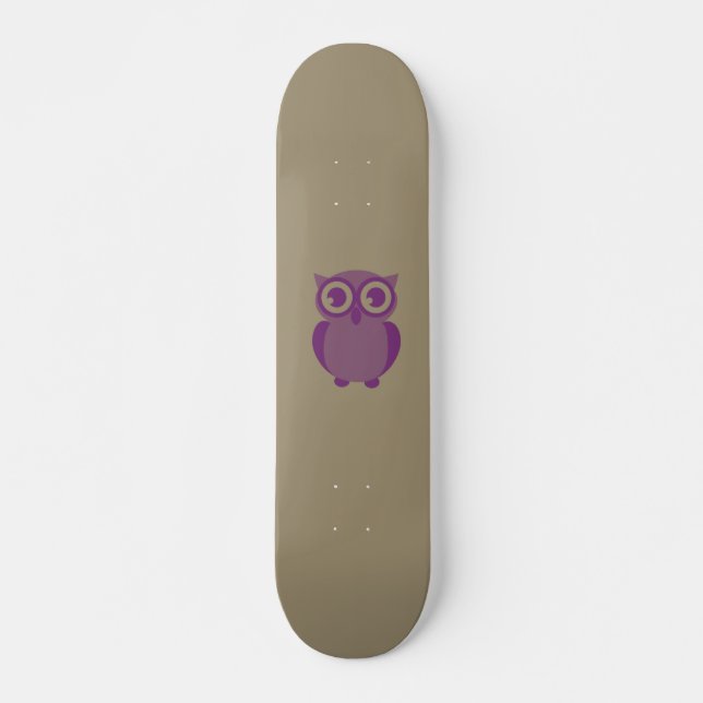 Skateboard de búho morado (Anverso )