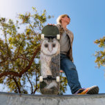 Skateboard de Búho Occidental<br><div class="desc">Lechuza de Barn Occidental - Cuadros de color de agua mezclados de arte Hermosa Ave Forestal</div>