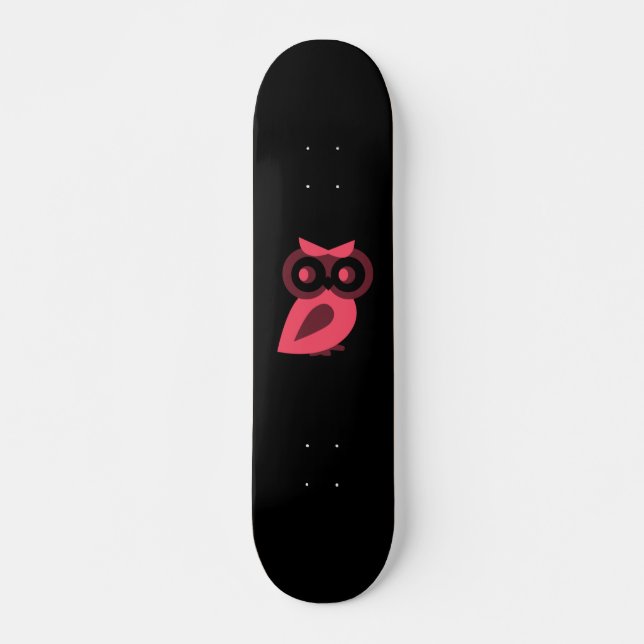 Skateboard de búho rosado (Anverso )