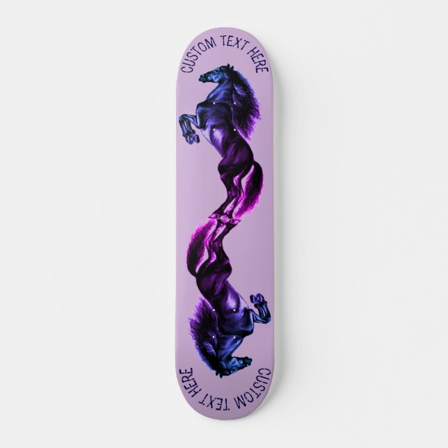 Skateboard de caballos erguidos con texto Personal (Anverso )
