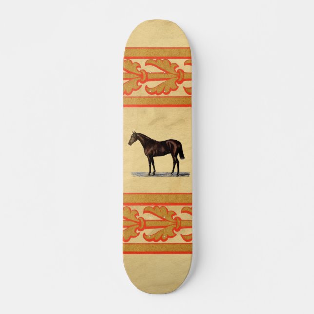 Skateboard de caballos marrones (Anverso )
