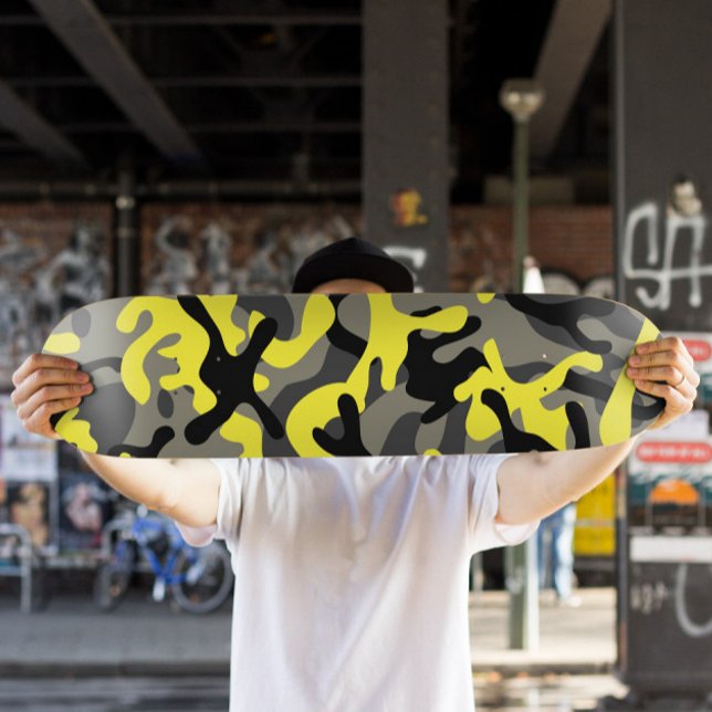 Skateboard de Camo Amarillo | Skateboard de Camo (Yellow Camo Skateboard Deck)