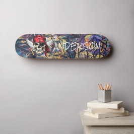 Skateboard de cráneo de barco pirata personalizado