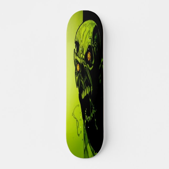 Skateboard de cráneo verde (Anverso )