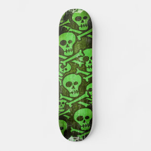 Skateboard de cráneo verde