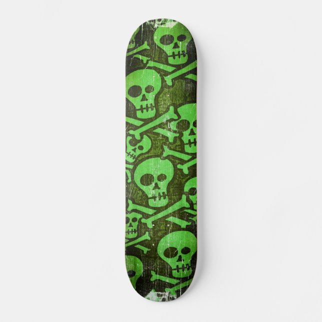 Skateboard de cráneo verde (Anverso)