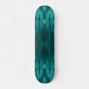Skateboard de diseño abstracto verde azulado