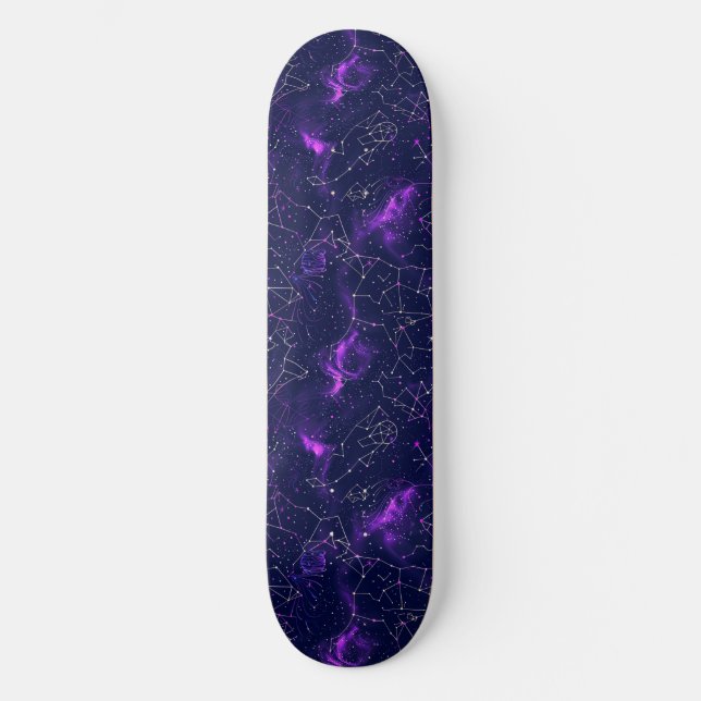 Skateboard de diseño de astrología púrpura único (Anverso)