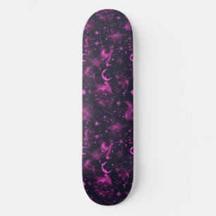 Skateboard de diseño de astrología rosa único