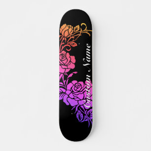 skateboard de diseño de flores