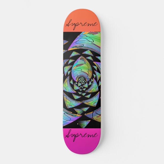 Skateboard de diseño de planta abstracta (Anverso)